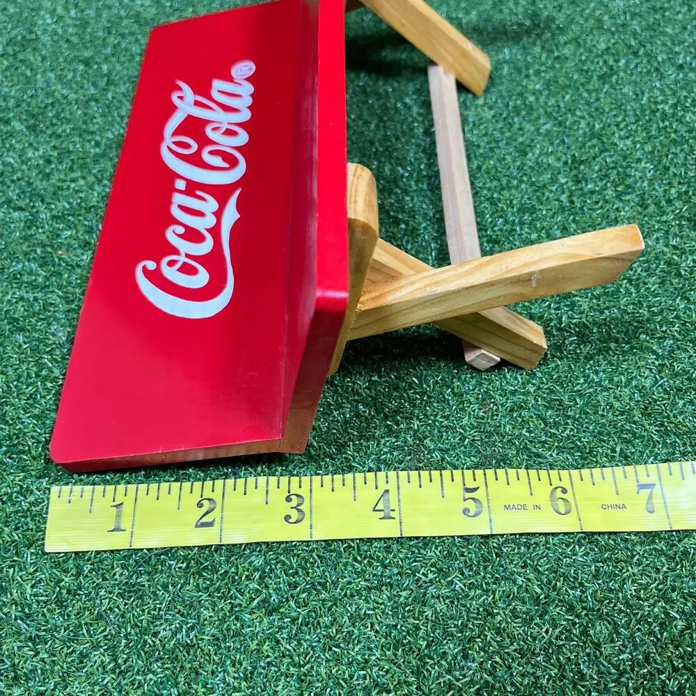 Vintage 1998 Coca-Cola Miniature Wooden Display Bench